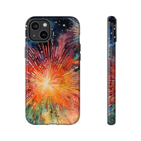 Summer Fireworks in Watercolor - Impact Resistant Phone Case